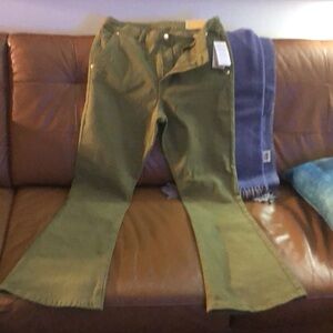 MICHAEL KORS (12) Selma Jeans Flare Slant Angled Pockets Higer-rise